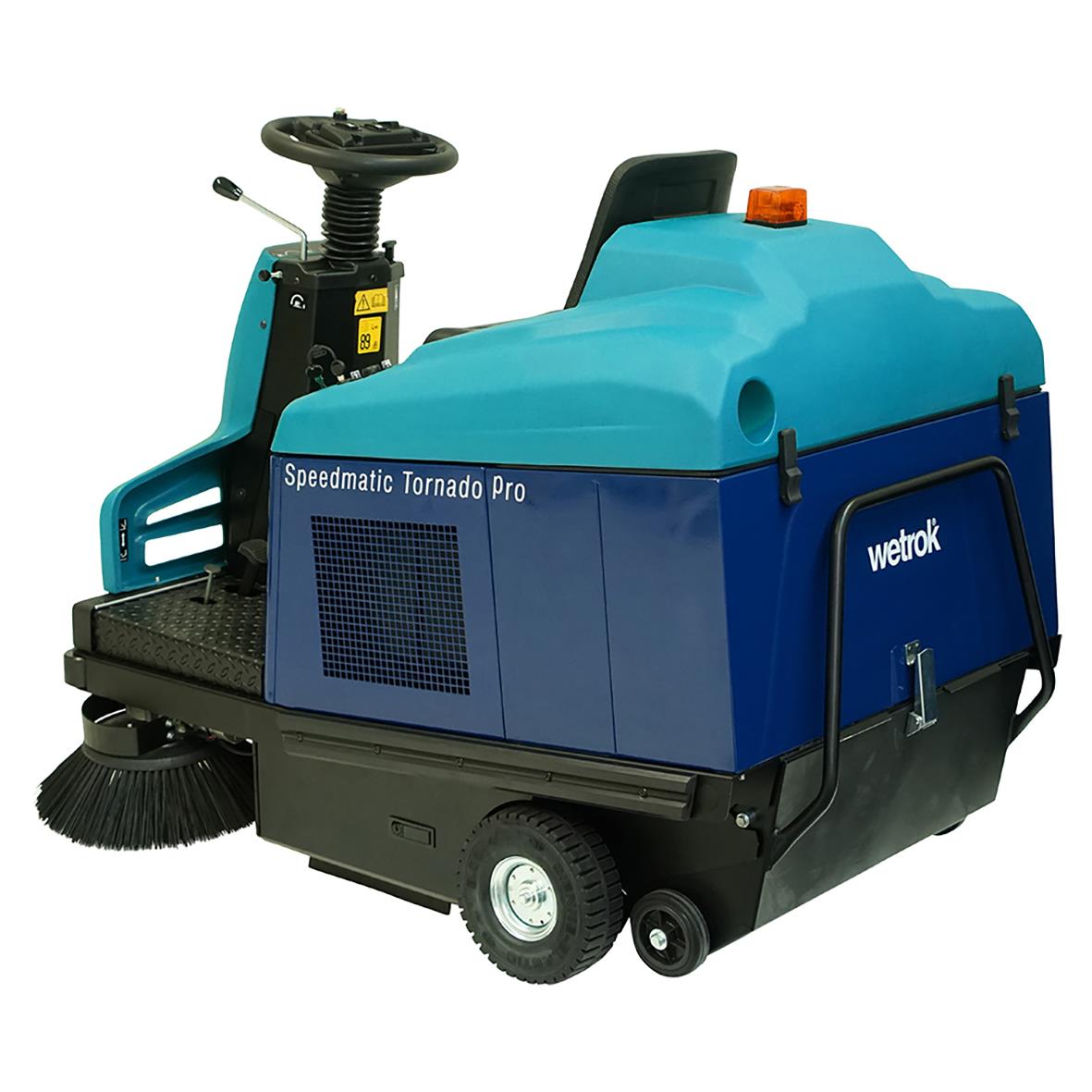 Blå och svart sopmaskin Wetrok Speedmatic Tornado Pro Tornado Pro