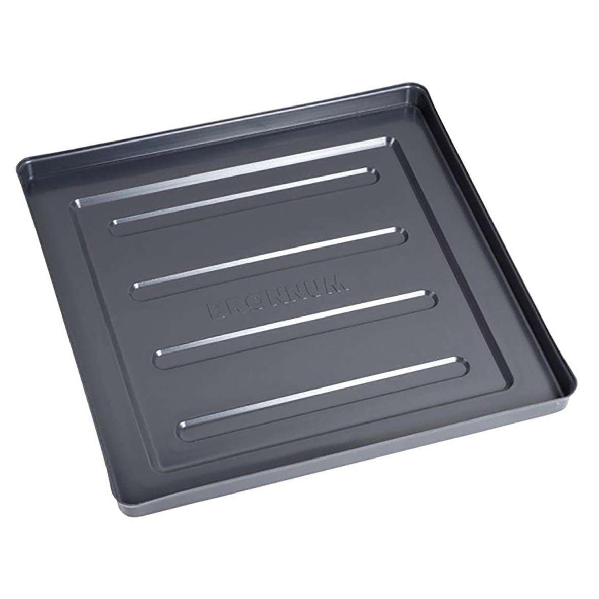 Grå diskback eller droppback med 520x520 mm storlek, plastmaterial