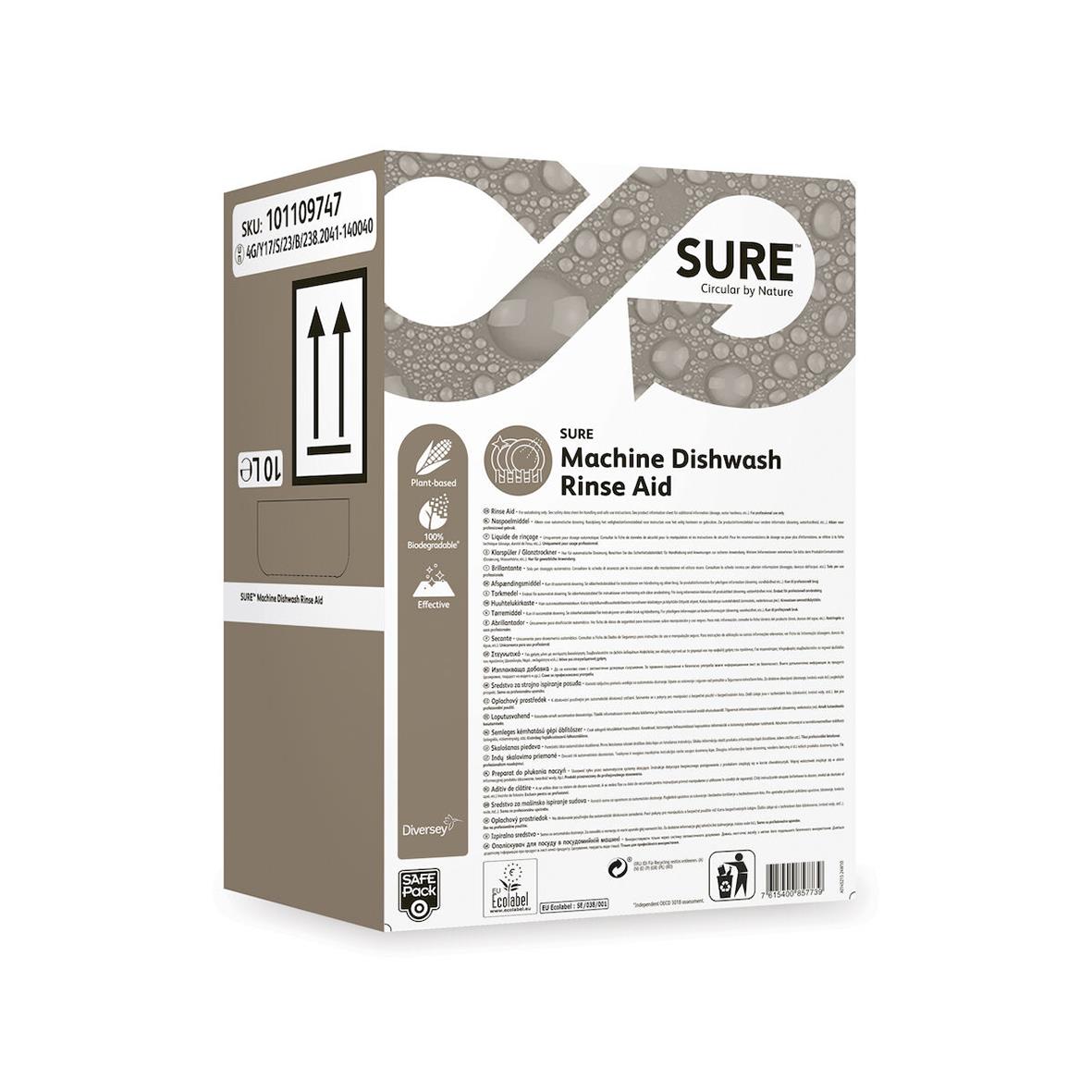 Diversey Sure Rinse Aid W3255 10L, flytande sköljmedel för diskmaskin