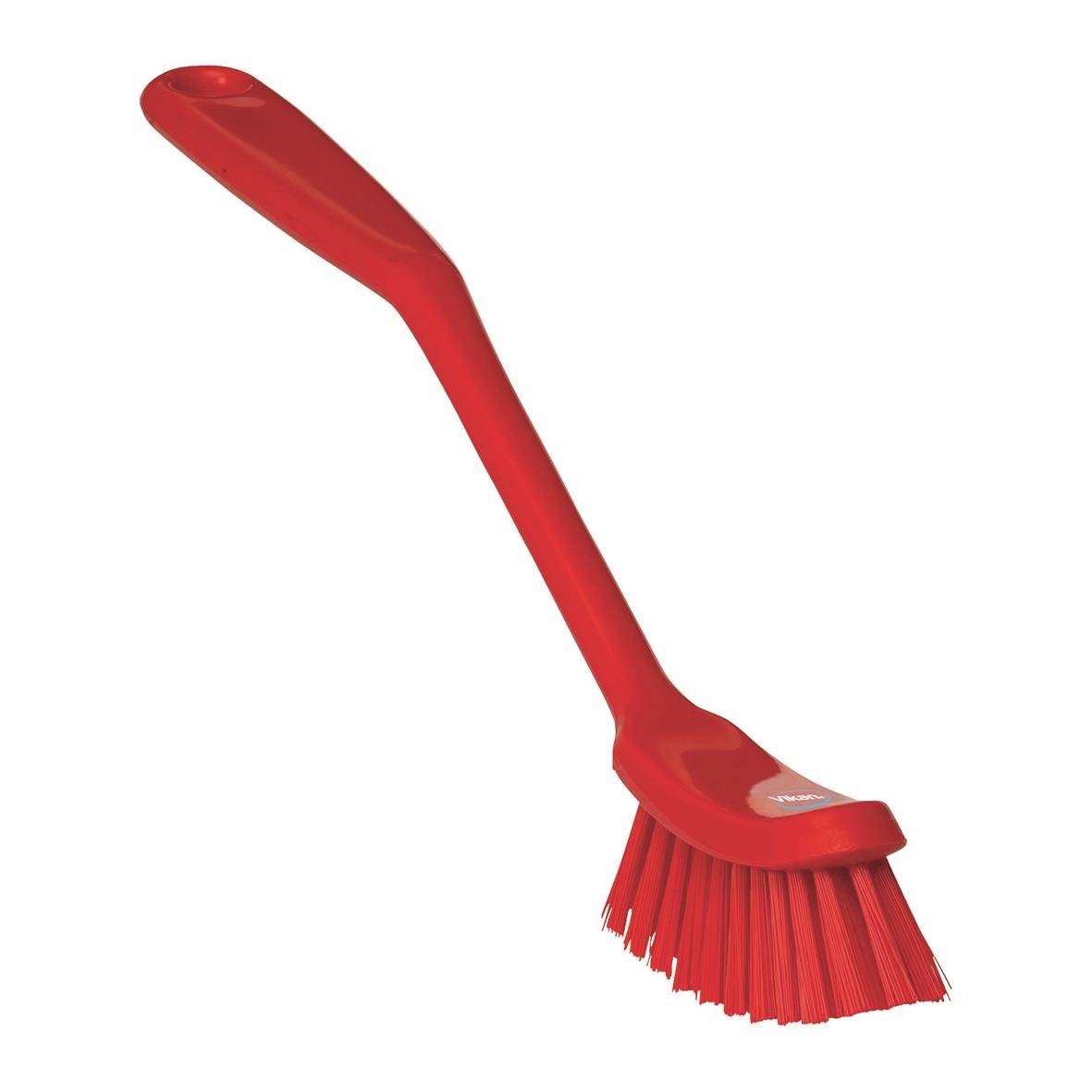 Röd diskborste Vikan Medium 290mm med långt handtag och borsthuvud