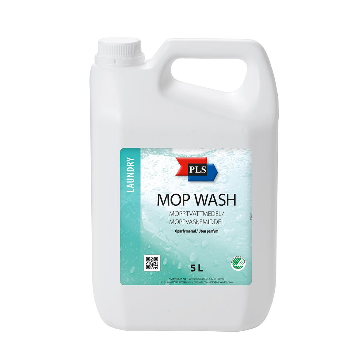 Vit 5L dunkkanna med PLS Mop Wash Oparfymerad text och etikett