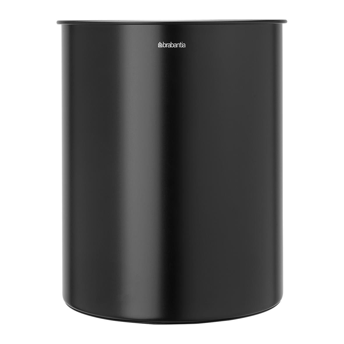 Svart matts plastpapperskorg Brabantia 15L med slät design