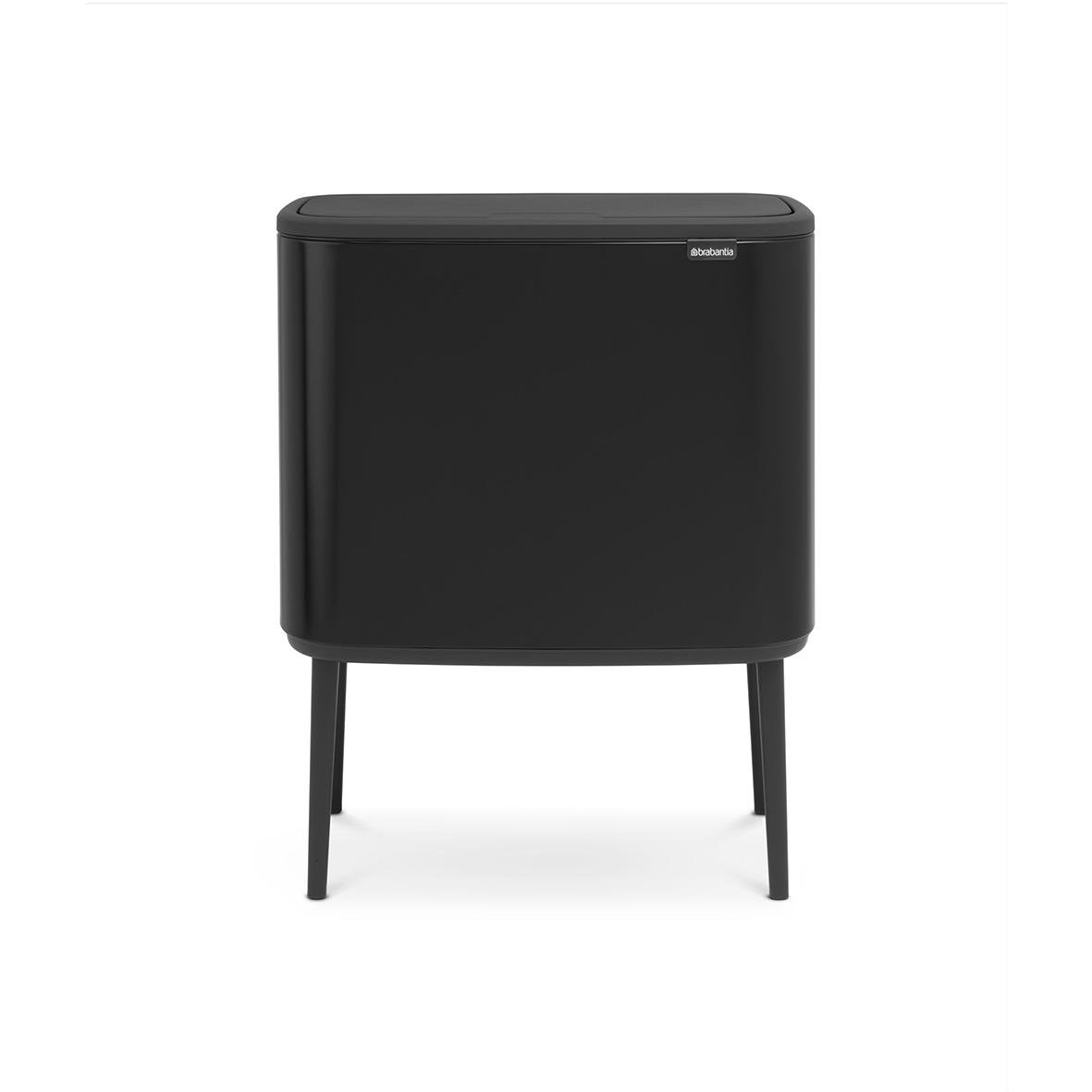 Svart Brabantia Bo Touch Bin papperskorg med 11 och 23 liters kapacitet, matt finish