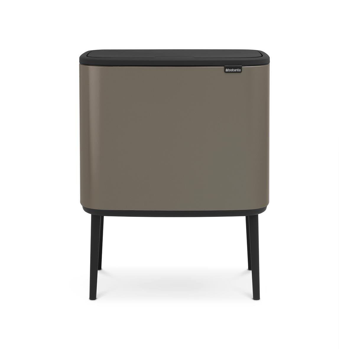 Brabantia Bo Touch Bin i platina färg med tre fack på 11L vardera, modern design