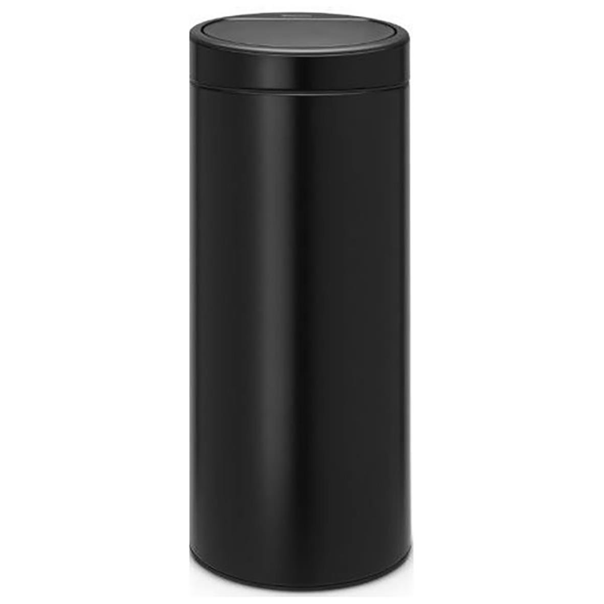 Svart Brabantia Touch Bin papperskorg med lock och 30L kapacitet