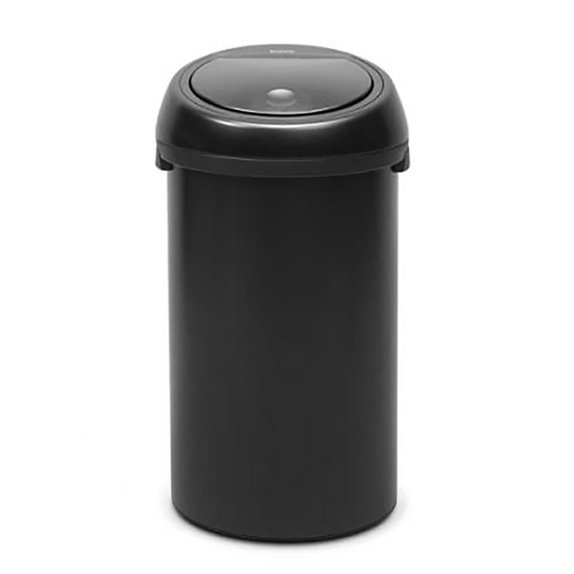 Svart Brabantia Touch Bin papperskorg med lock och 60L kapacitet