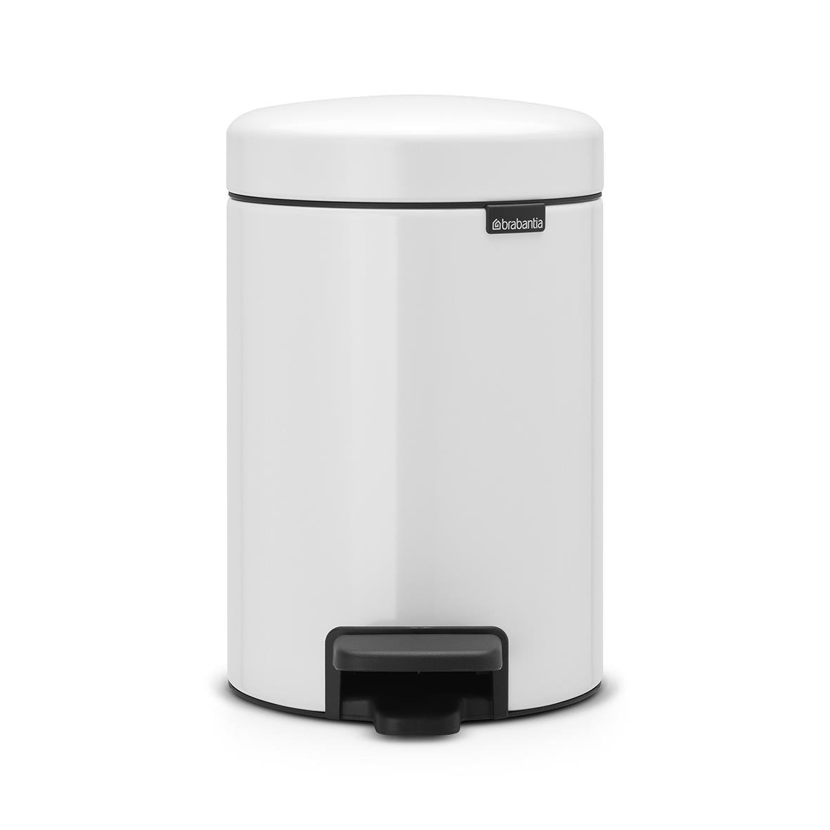 Vit pedalhink Brabantia NewIcon 3L med pedal och lock