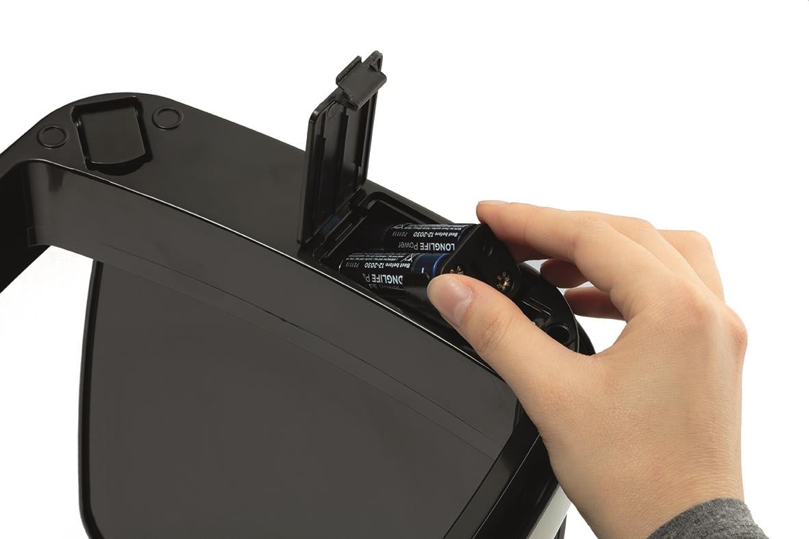 Papperskorg Durable No Touch sensorstyrd i silver med 12L kapacitet