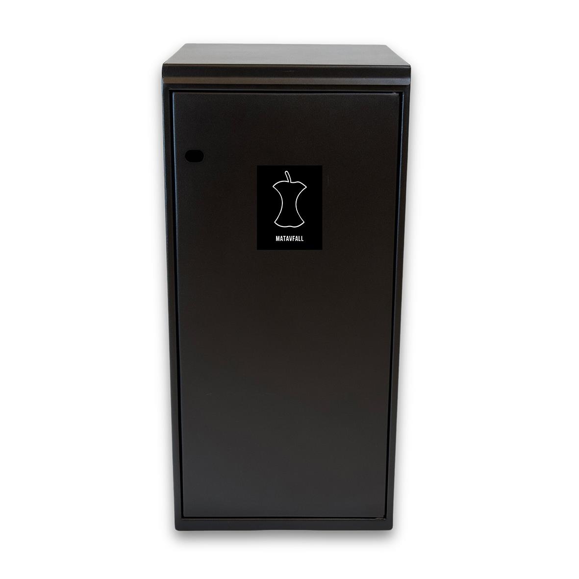 Sorteringskärl utan hål med lock, 125L, svart