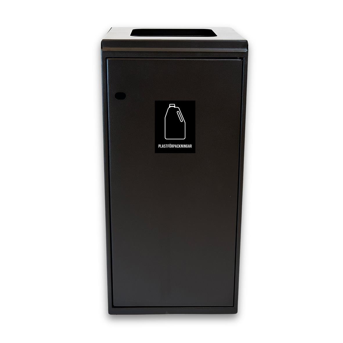 Sorteringskärl med lock och kvadratiskt hål, 125 liter