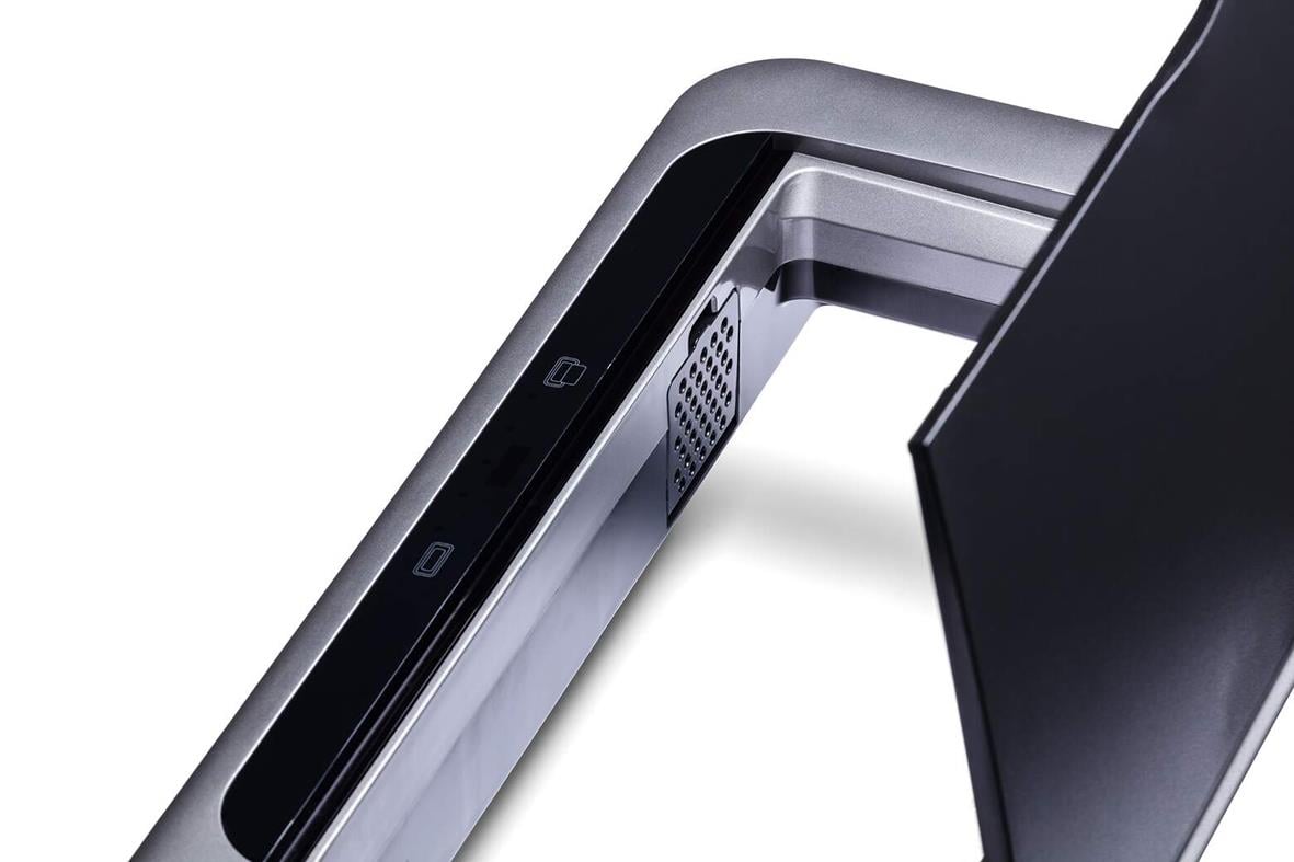 Papperskorg Durable No Touch sensorstyrd Duo i silver med två 20L fack