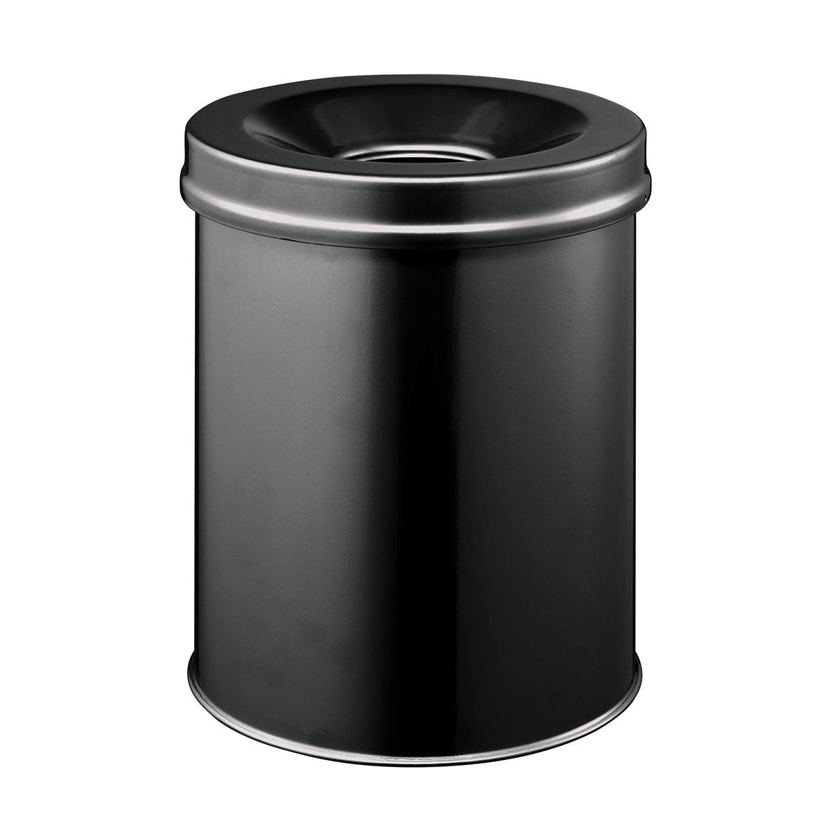 Svart papperskorg Durable Safe 15L med rund design