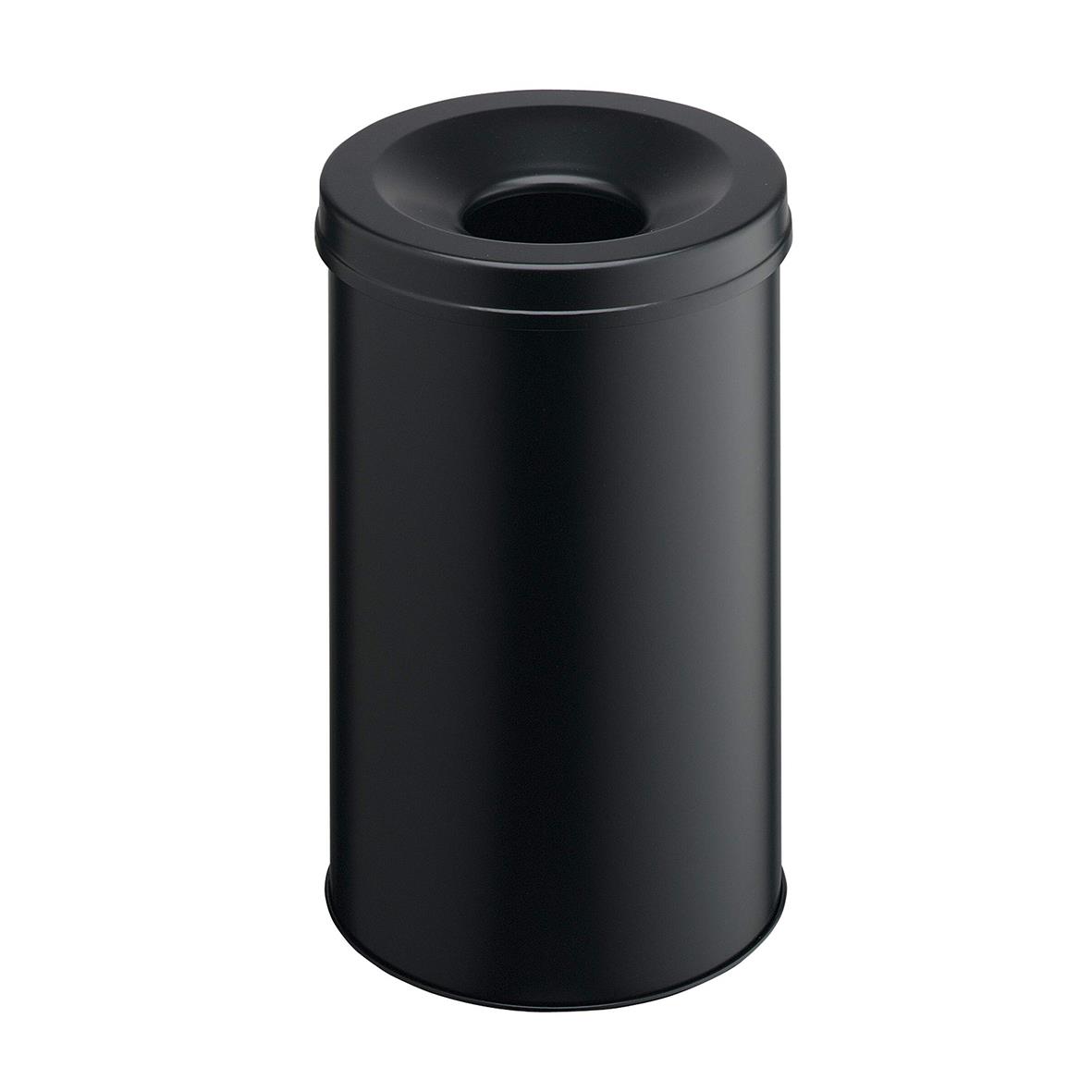 Svart papperskorg Durable Safe 30L med rund öppning