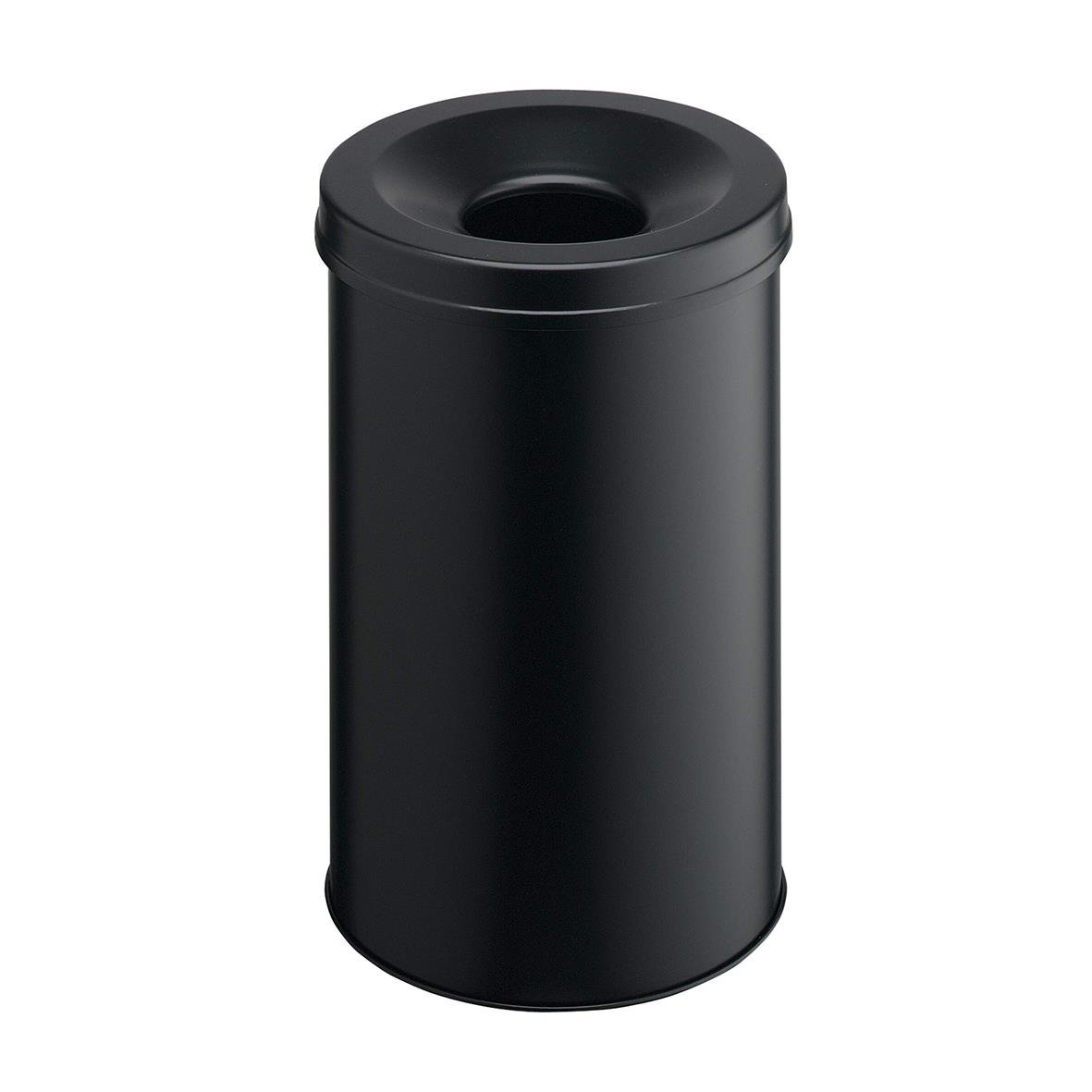 Svart papperskorg Durable Safe 30L med rund öppning