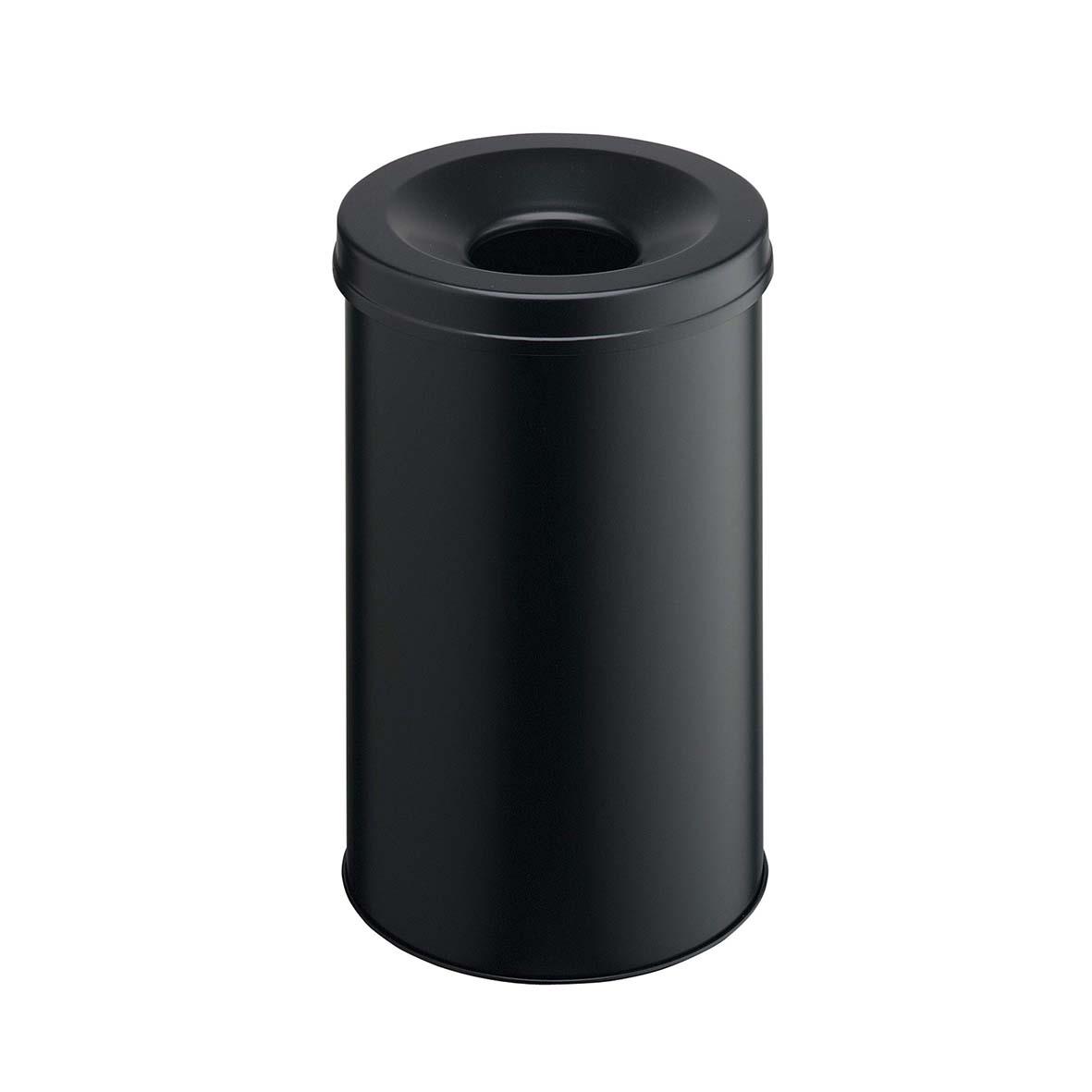 Svart papperskorg Durable Safe 60L med enkel design