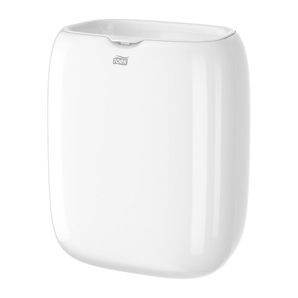Vit papperskorg Tork B2 20L med rund design