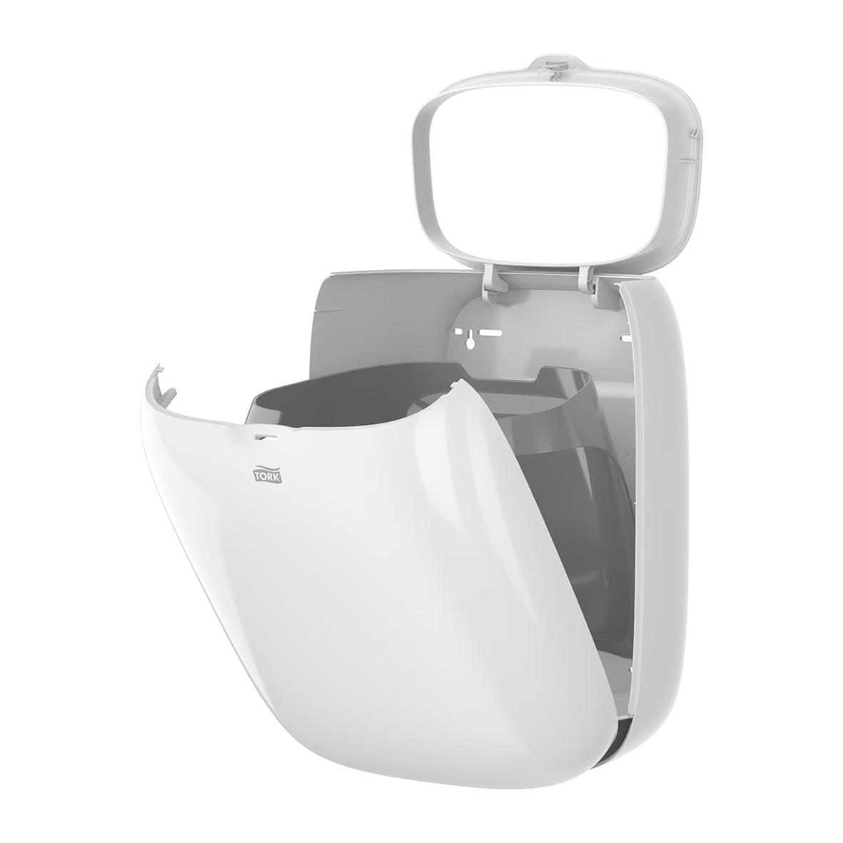 Vit papperskorg Tork B2 20L med lock
