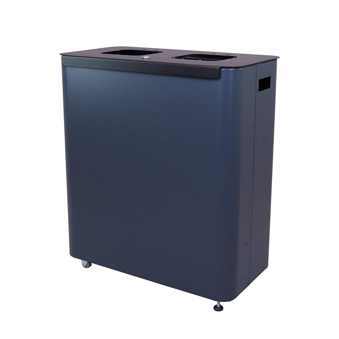 Sorteringskärl Star Station 2x60l i grå och svart med två fack