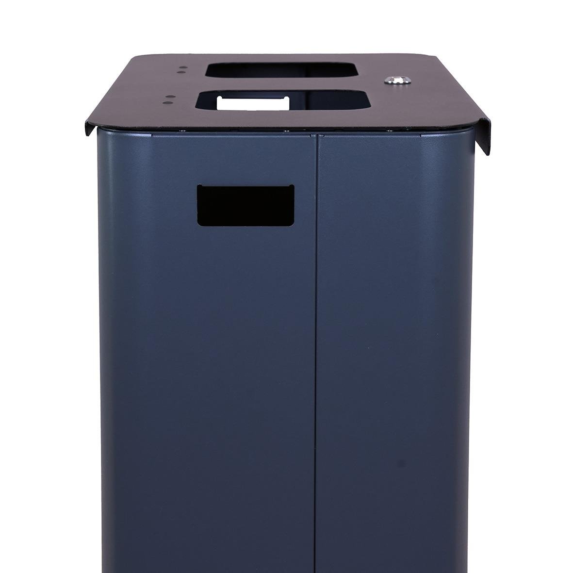 Sorteringskärl Star Station 2x60l i grå/svart med lock och öppningar för sortering