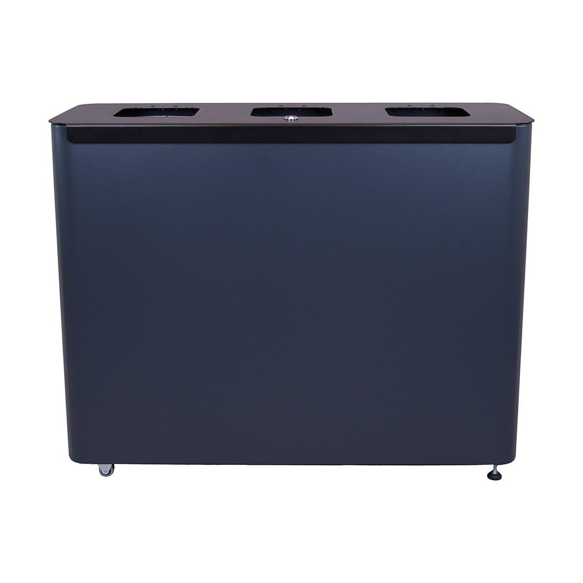 Sorteringskärl Star Station 3x60l i grå/svart med tre fack för återvinning