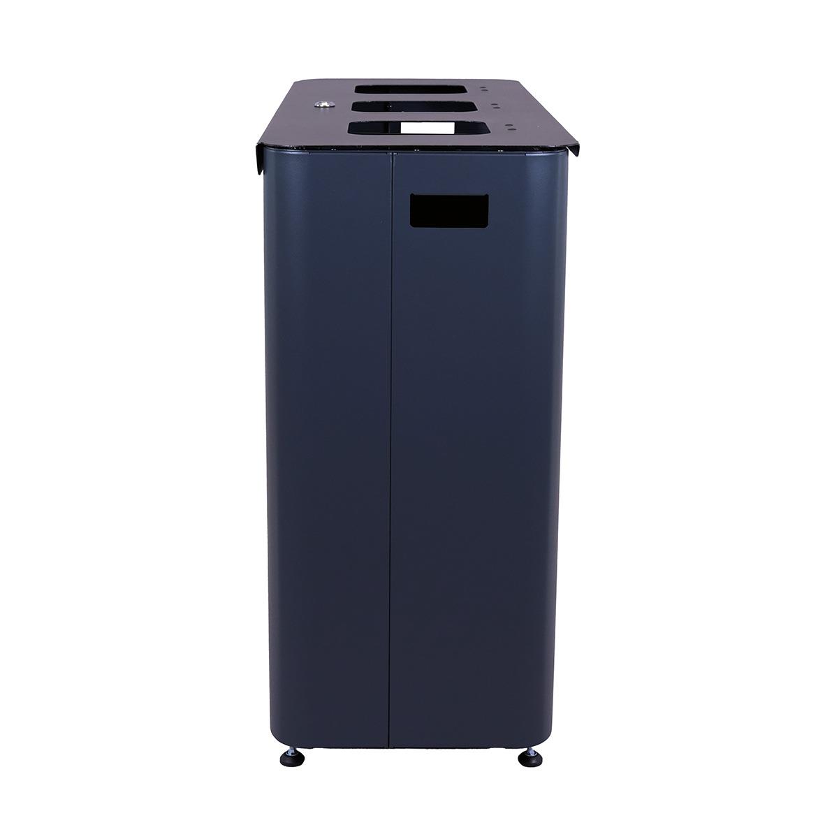 Sorteringskärl Star Station 3x60l i grå/svart med tre fack för återvinning