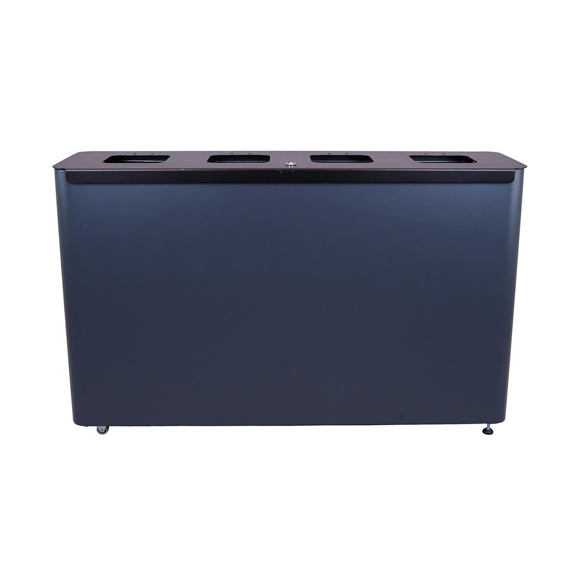 Sorteringskärl Star Station 4x60l i grå/svart med fyra fack för återvinning