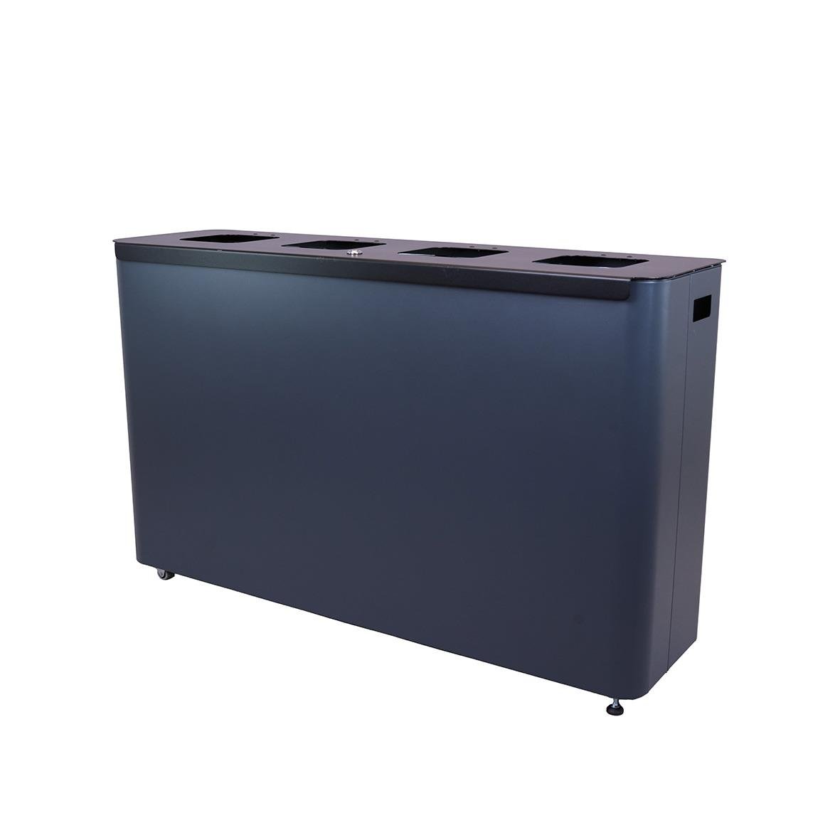 Sorteringskärl Star Station med fyra 60-liters behållare i grå/svart färg