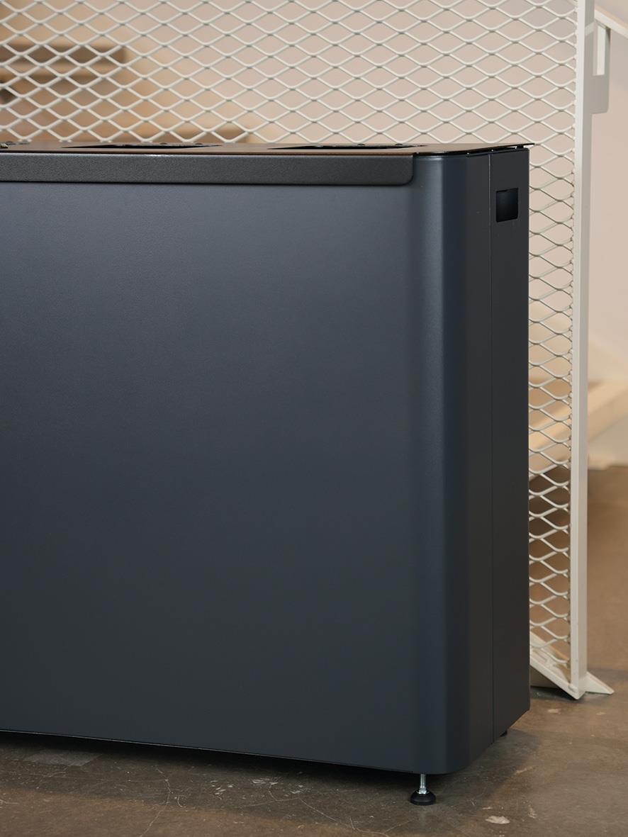 Sorteringskärl Star Station 4x60l i grå/svart med metallgaller bakom