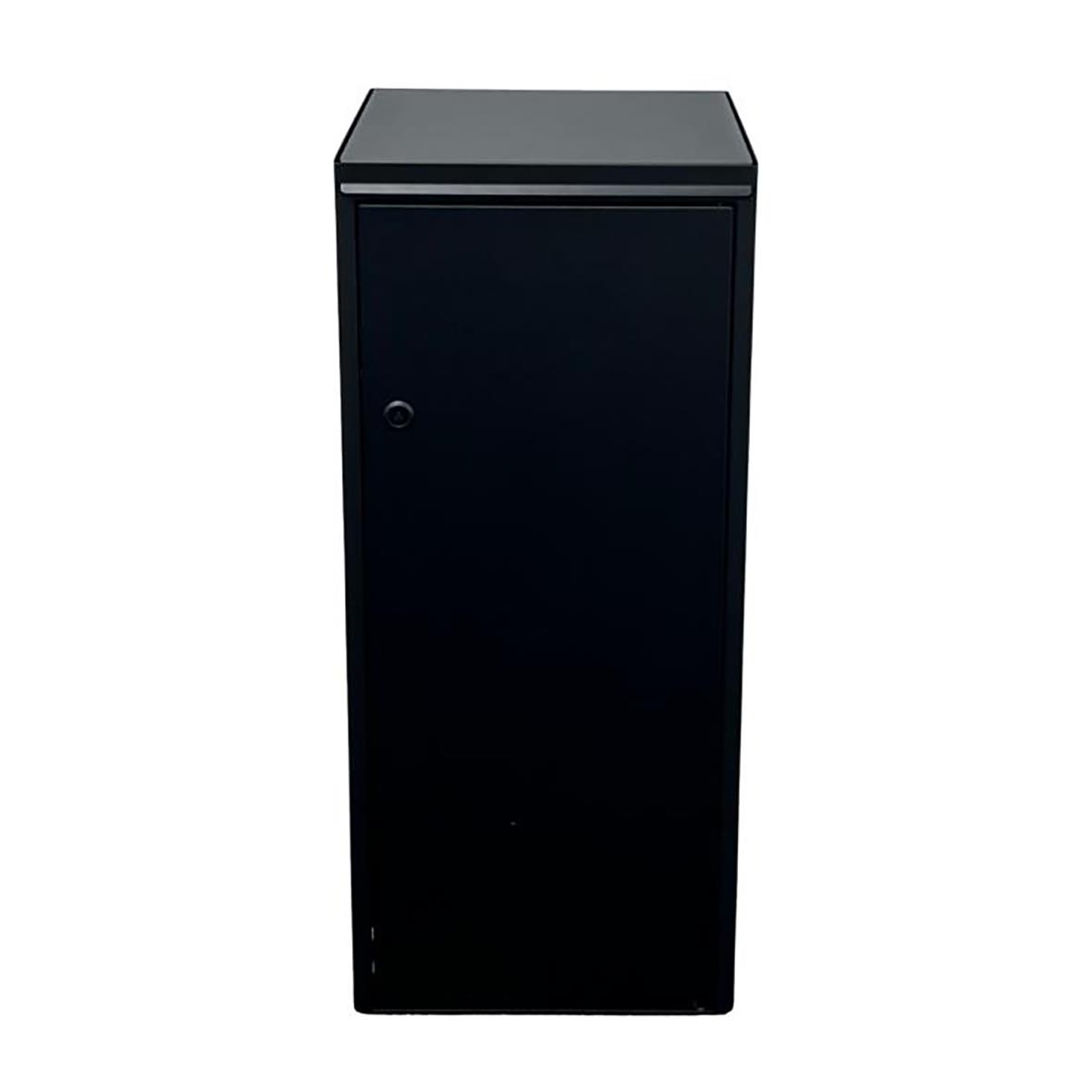 Svart serverskåp med lås, stående design