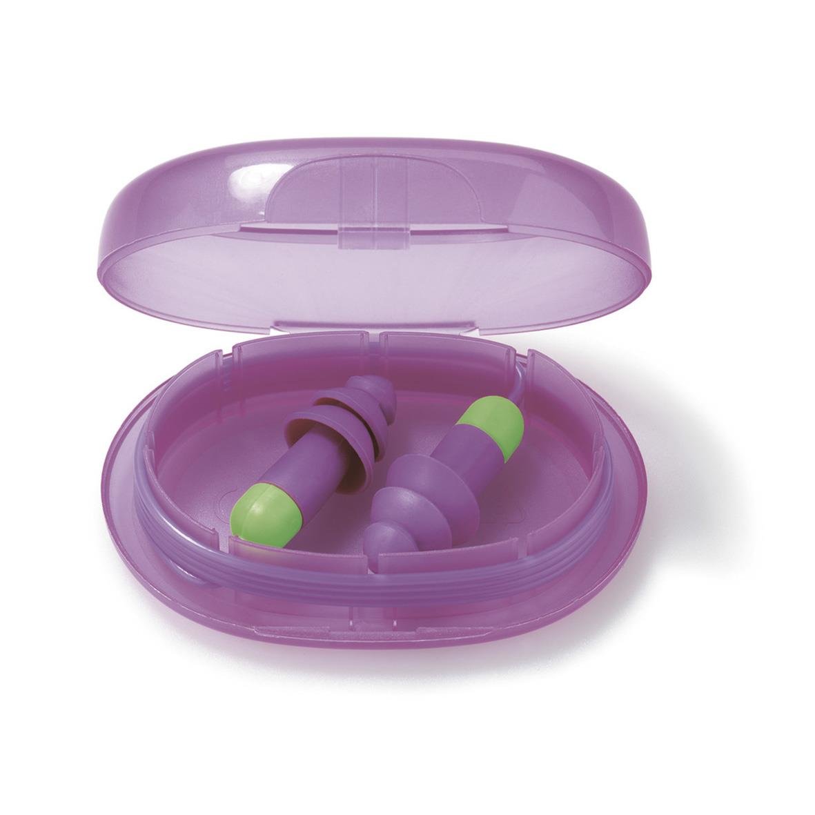 Hörselpropp Moldex Rockets 6401 i lila plastask med gröna detaljer