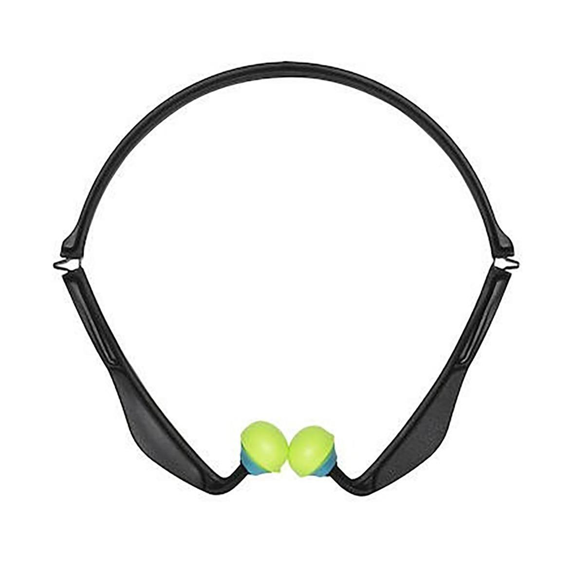 Hörselpropp Worksafe U-Damp Fold i hörlursdesign med svart band och gröna proppar