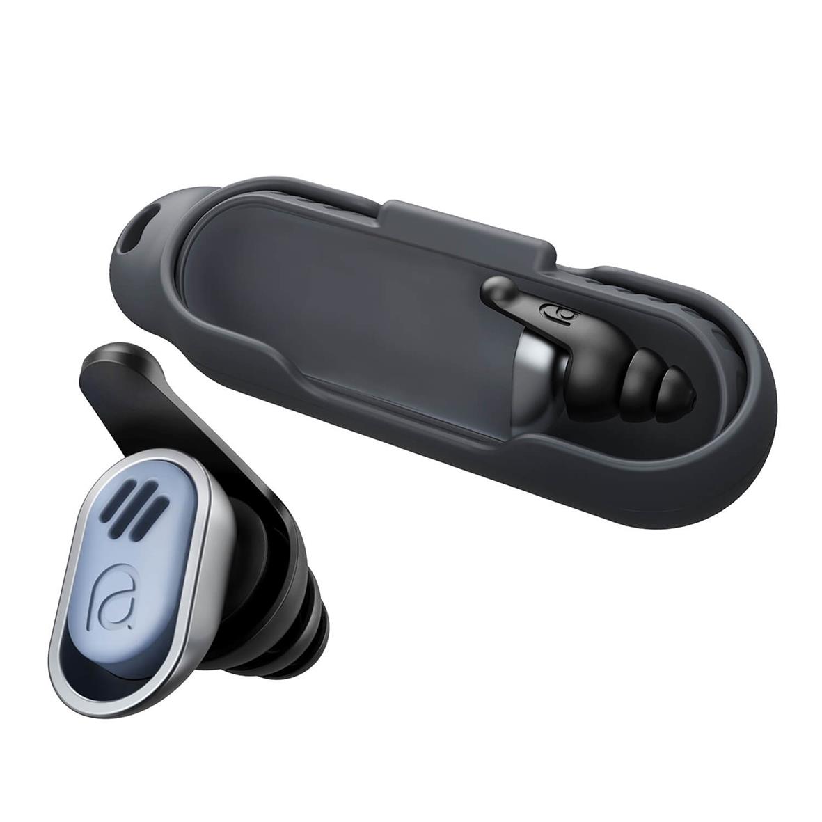 Trådlösa öronproppar i svart och blå i fodral