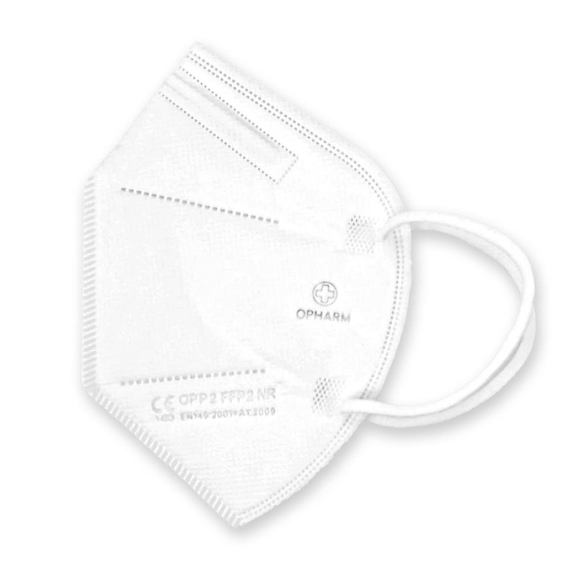 Vit munskydd Opharm FFP2 med öronband