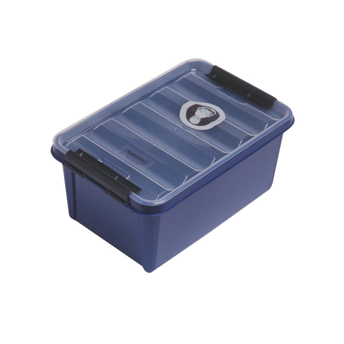 Blå förvaringsbox med lock och handtag från Sundström SR 344