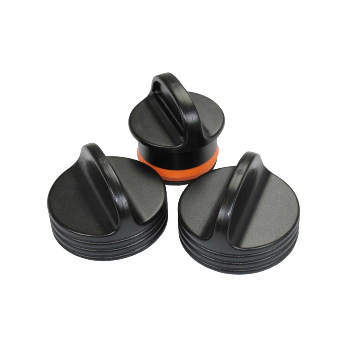 Svarta pluggar för Fläkt R06-0703, tre stycken