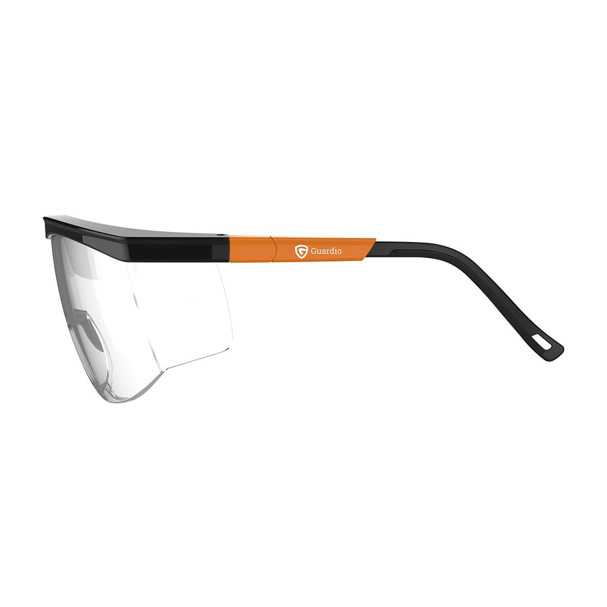 Skyddsglasögon Guardio grå med svart och orange detalj