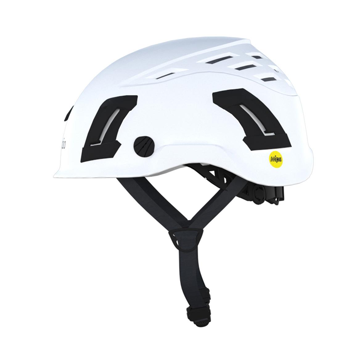 Vit skyddshjälm Guardio Armet med svart hakband och ventilation