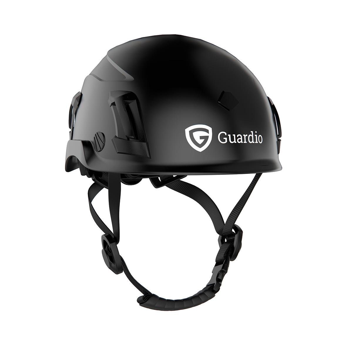 Svart skyddshjälm Guardio Armet Volt med justerbart band och logo