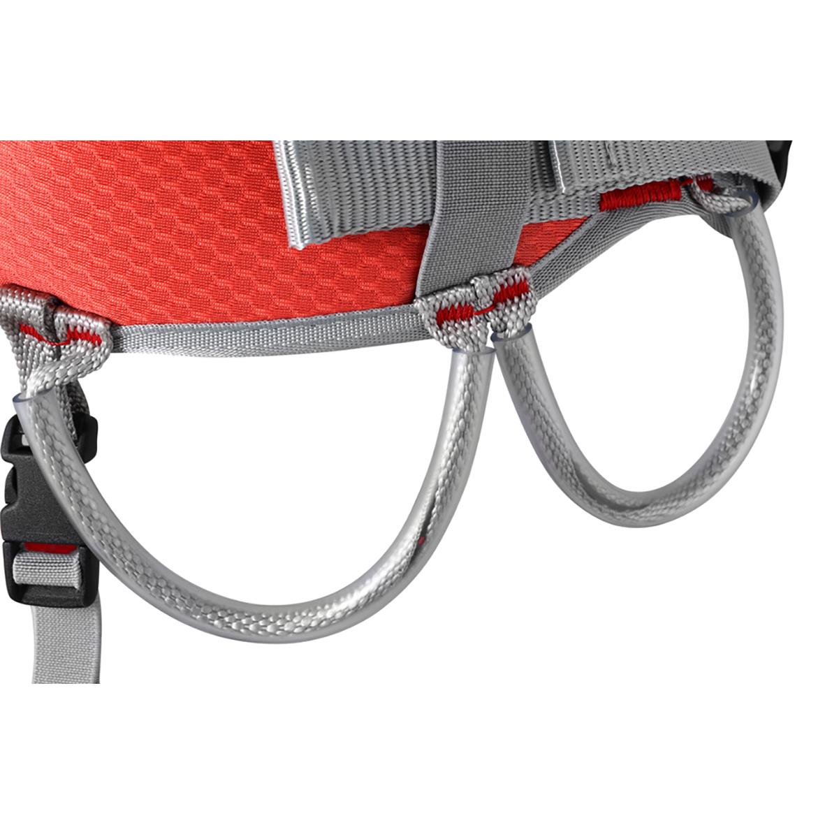 Klättersele Argon F One Size med gråa och röda detaljer