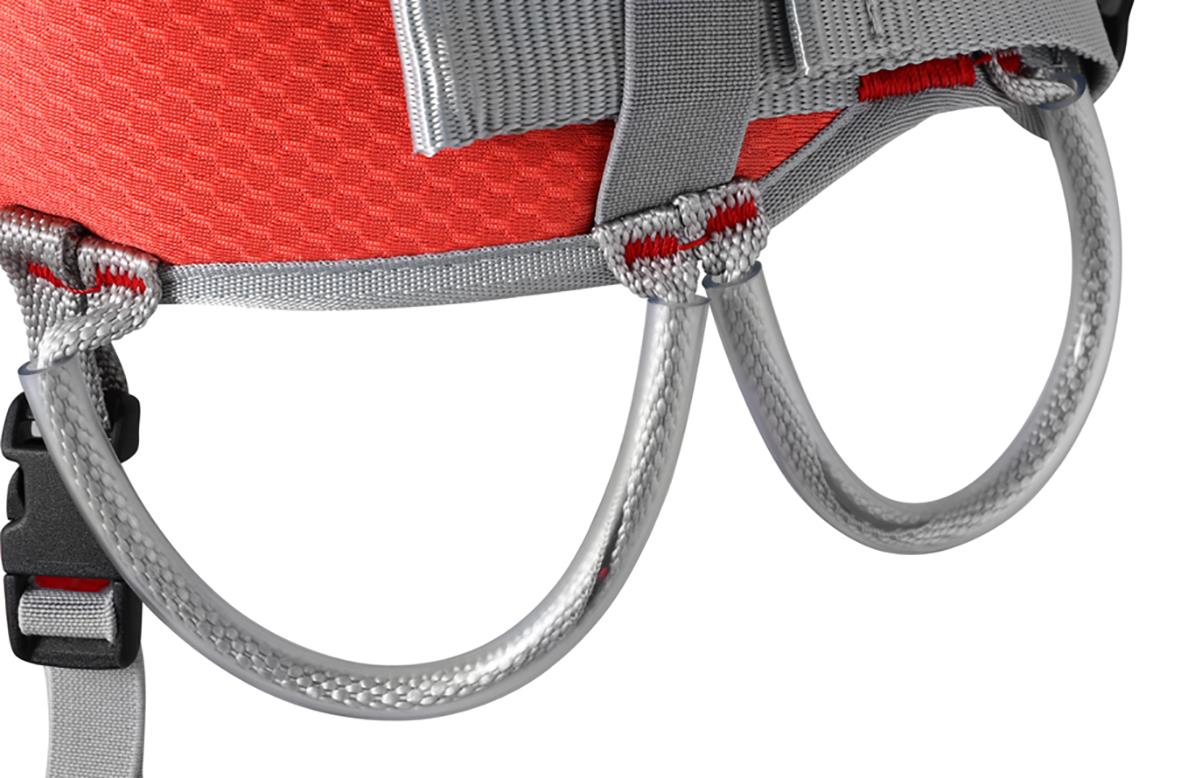 Klättersele Argon F One Size med gråa och röda detaljer