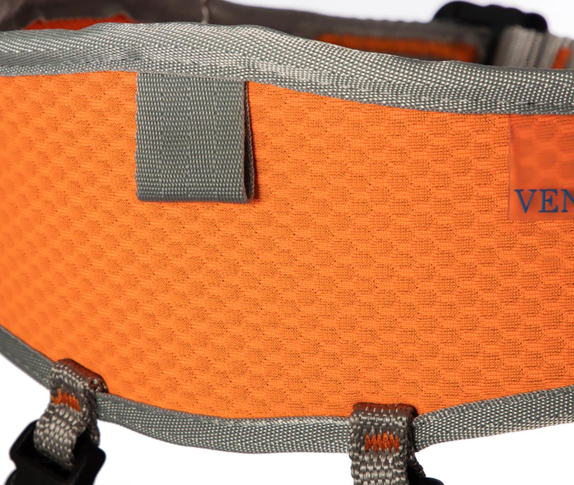 Orange klättersele Argon Toxic One Size med justerbara remmar och vadderad passform