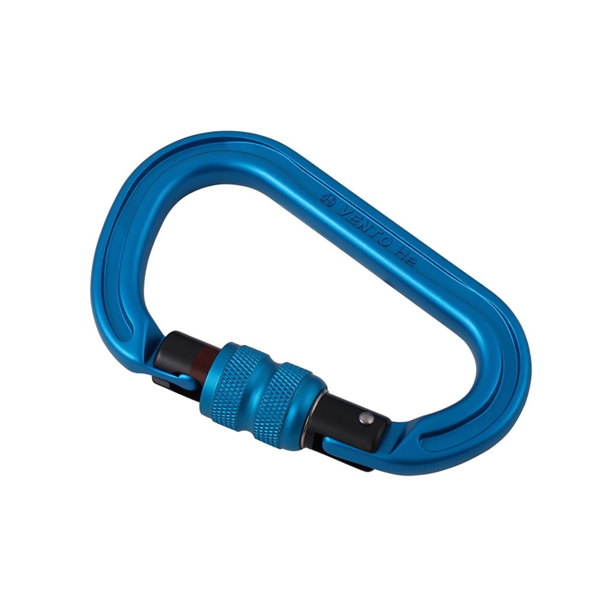 Blå helium skruvlås karbinhake för säkerhetskoppling