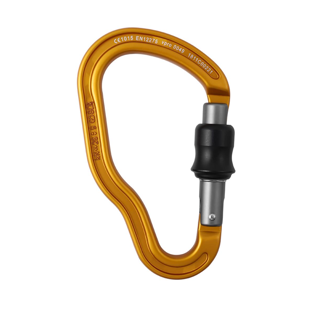 Gul låskarbin Goose automatisk skjutlås med svart låsdel