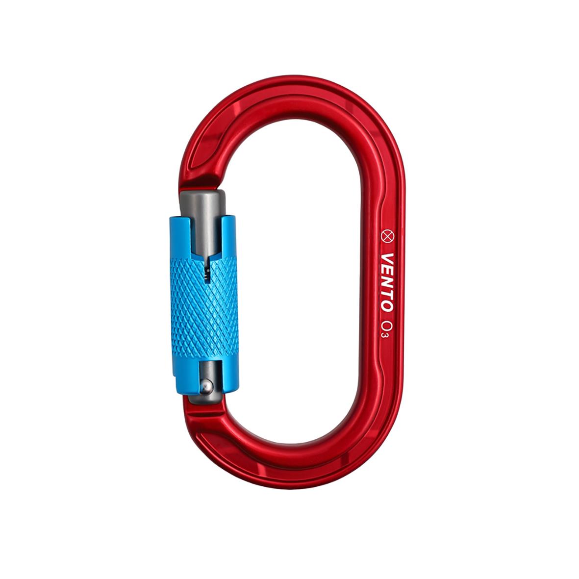 Röd låskarbin med blå låsdel och VENTO 09 märkning