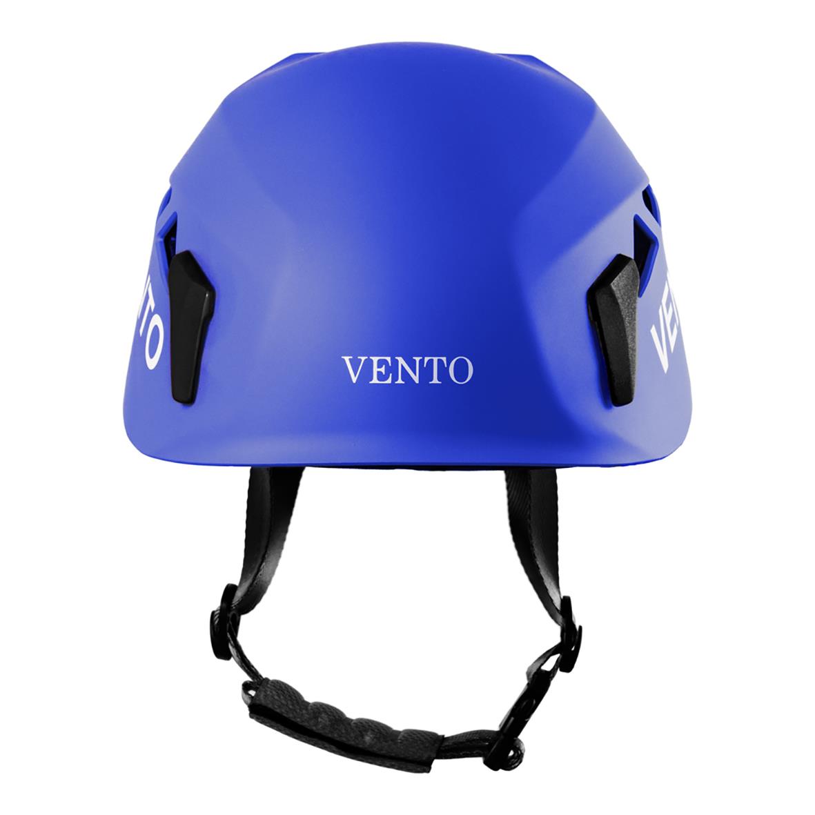 Blå klätterhjälm Quasar Blå med VENTO-märke och justerbar hakrem
