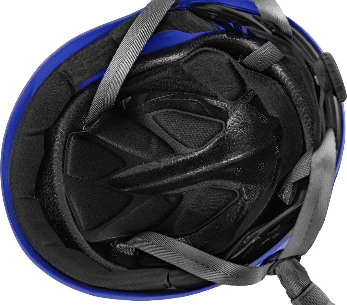 Blå klätterhjälm Quasar med svart inre och justerbara remmar