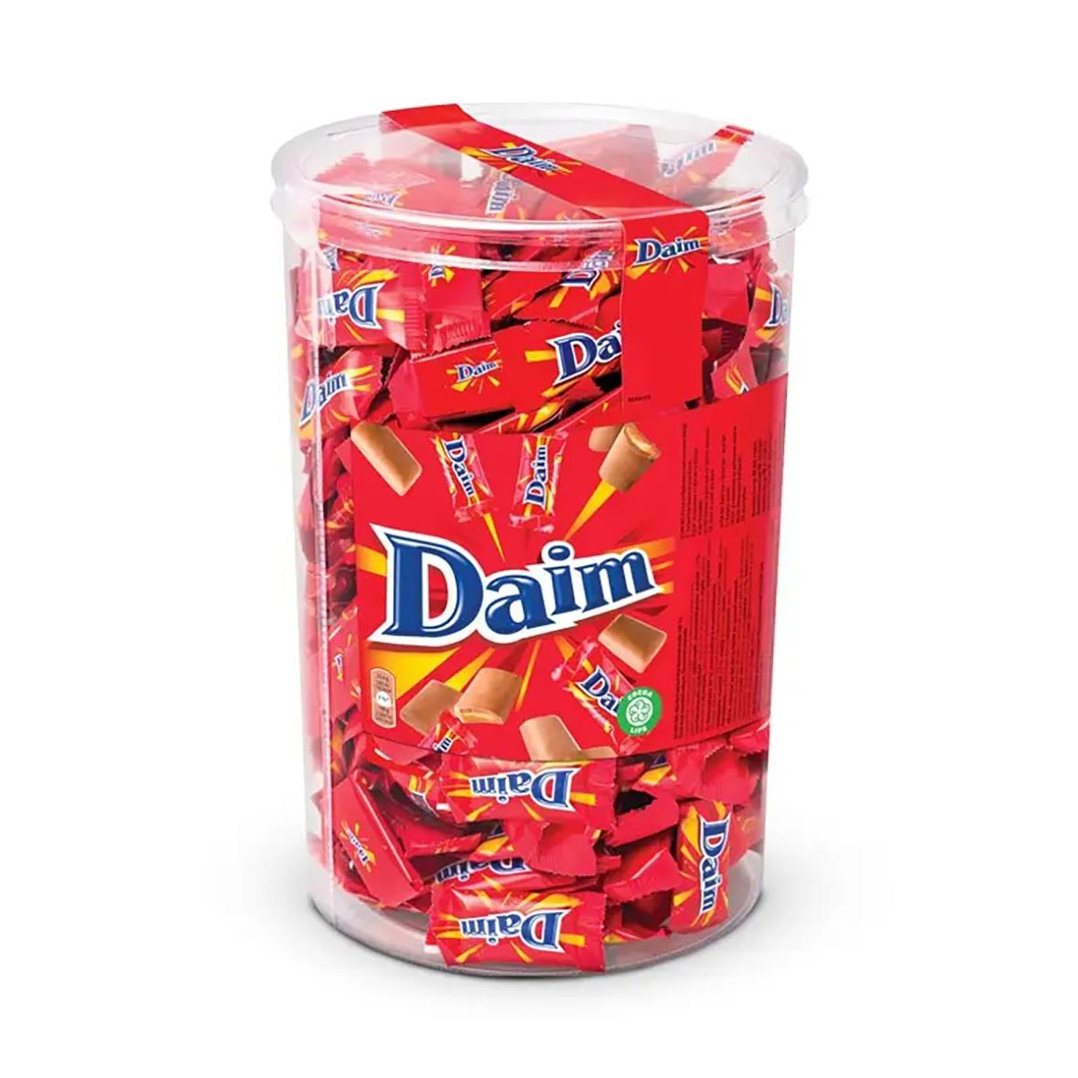 Stor cylinder med 2500g Marabou Daim i små förpackningar