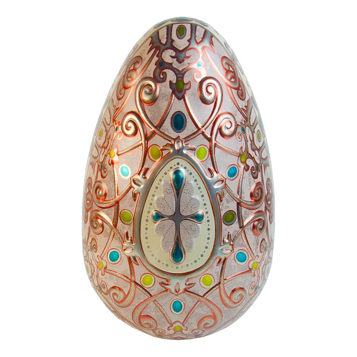 Påskägg Fabergé 750g med utsmyckad design och färgglada detaljer