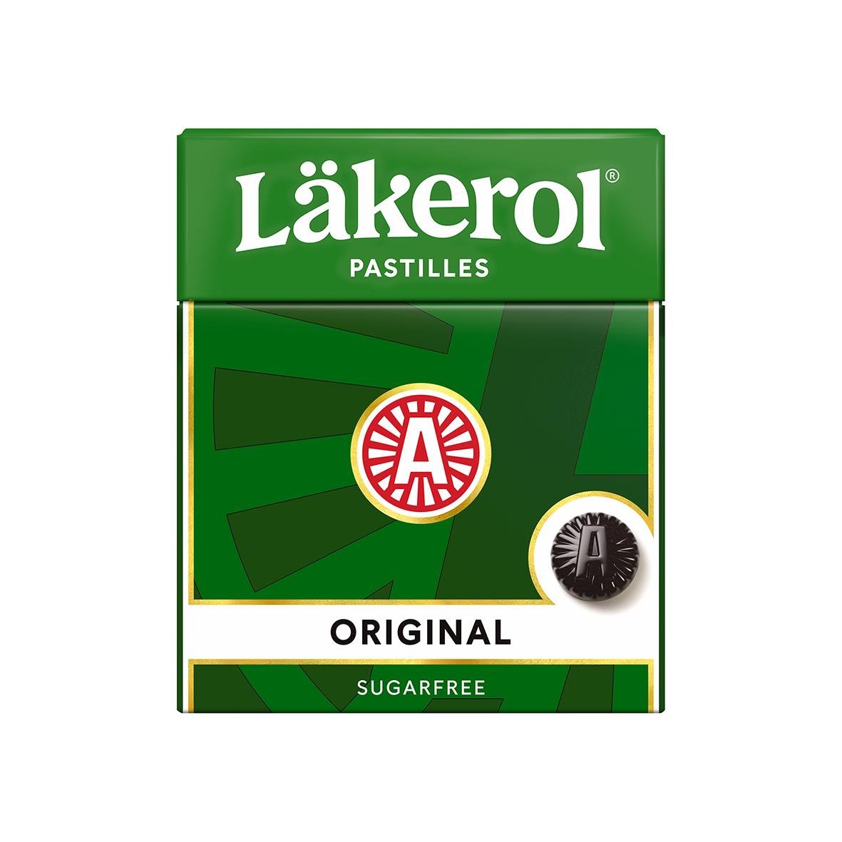Läkerol Original halstabletter i grönt förpackning, 75g, sockerfri