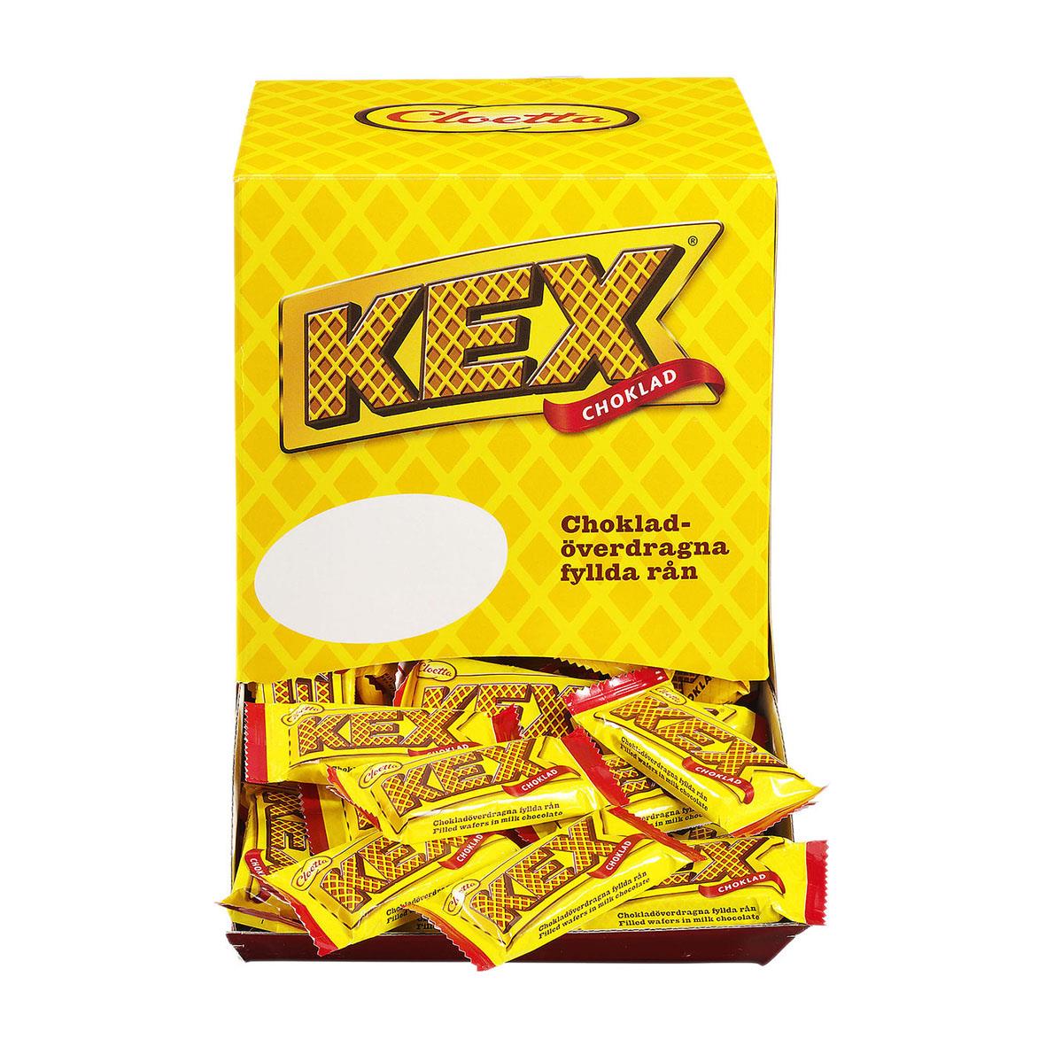 Choklad Cloetta Kexchoklad 13g i gul förpackning med kex och choklad